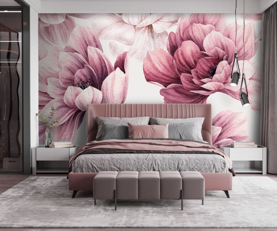 Flores delicadas em tons pastel suaves.