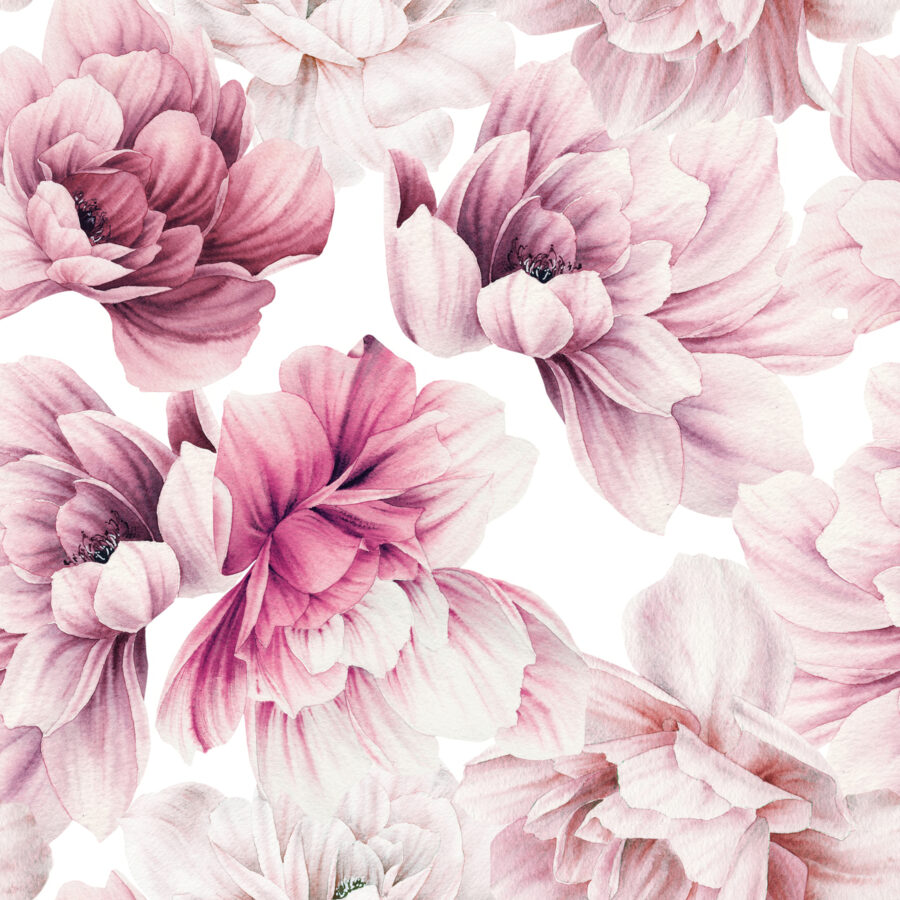 Flores delicadas em tons pastel suaves.