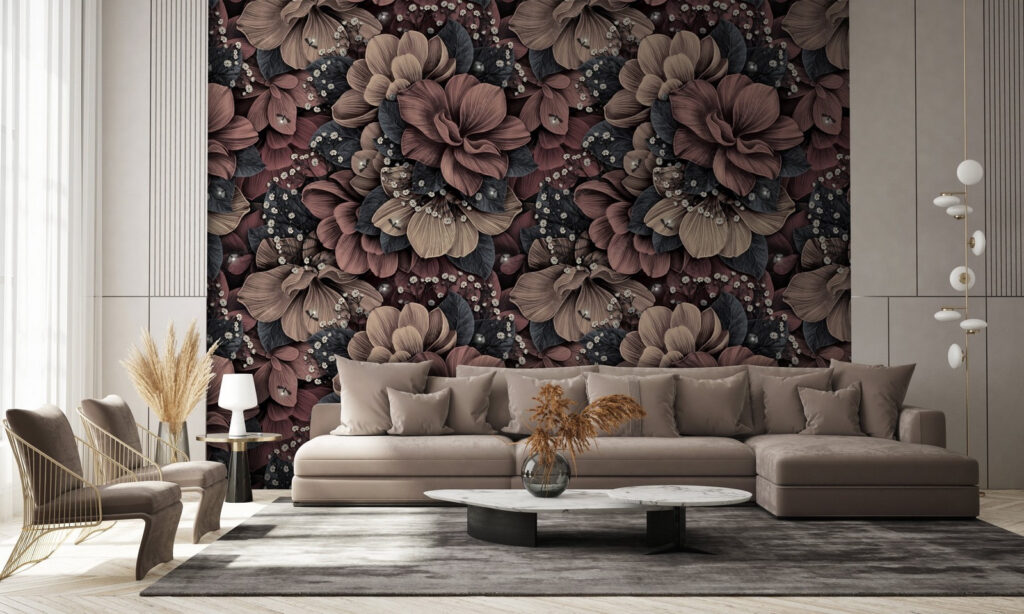 Group of flowers with small white and black leaves