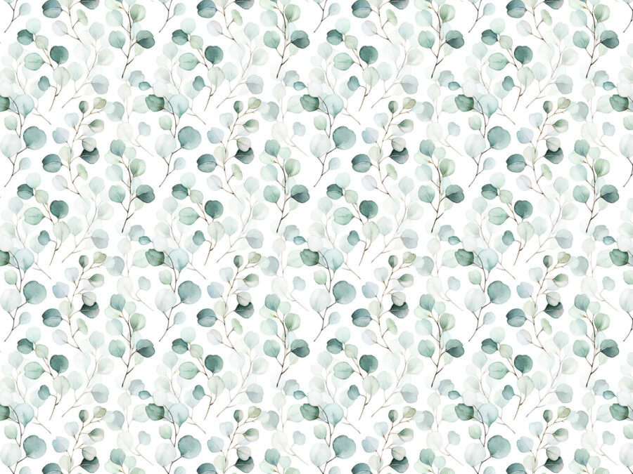 Papel de parede Padrão de folhas verdes - Image 3