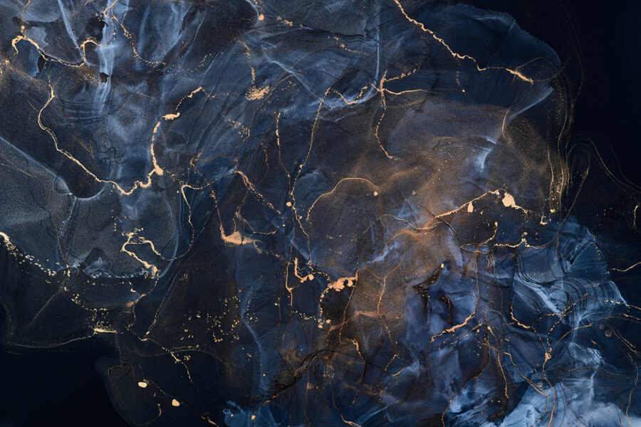 Papel de parede Meia-noite marmoreada com veios de cobre. - Image 6