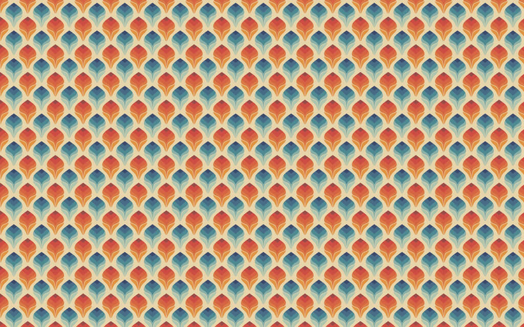 Padrão de folhas cor de laranja e azuis Padrão de folhas cor de laranja e azuis