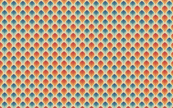 Padrão de folhas cor de laranja e azuis Padrão de folhas cor de laranja e azuis