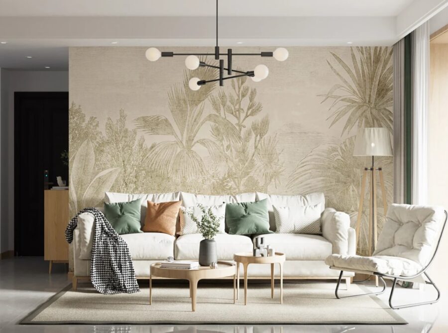 Desenho de plantas e plantas