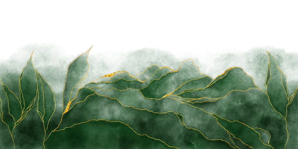 Tons verdes suaves e linhas delicadas. Tons verdes suaves e linhas delicadas.