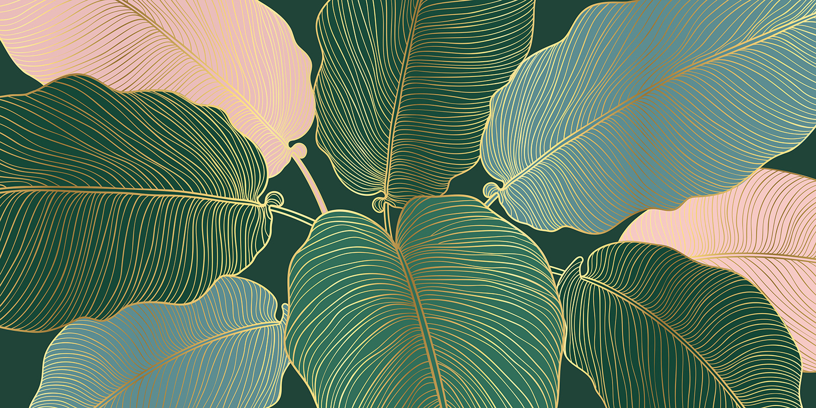Tropical leaves with elegant lines Tropical leaves with elegant lines