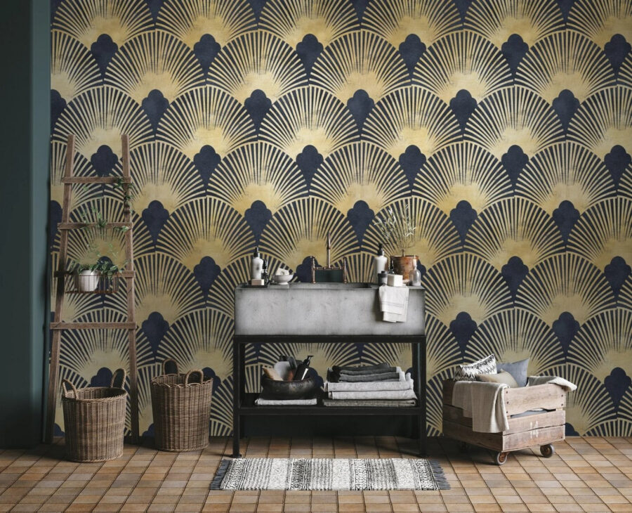 Padrão art déco simétrico e elegante.
