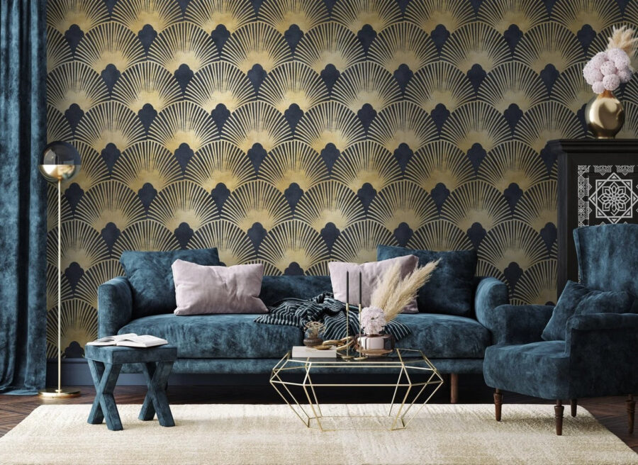 Padrão art déco simétrico e elegante.