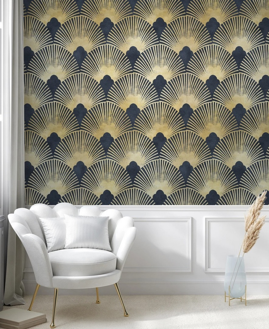 Padrão art déco simétrico e elegante.