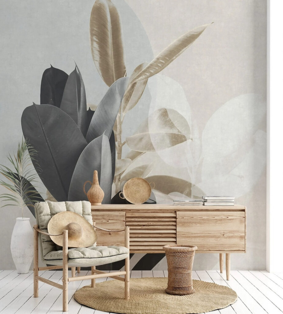 Elegant foliage against a muted backdrop Elegant foliage against a muted backdrop