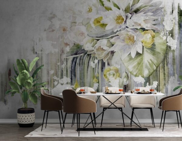 Pintura de flores sobre um fundo branco Pintura de flores sobre um fundo branco