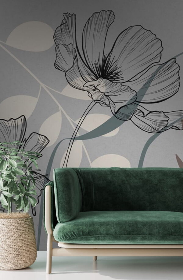 Desenho de flores e folhas Desenho de flores e folhas