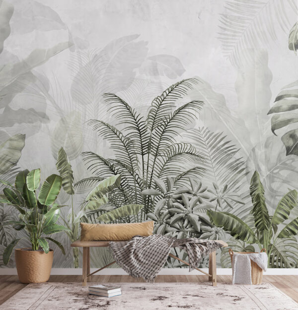 Um papel de parede com plantas Um papel de parede com plantas
