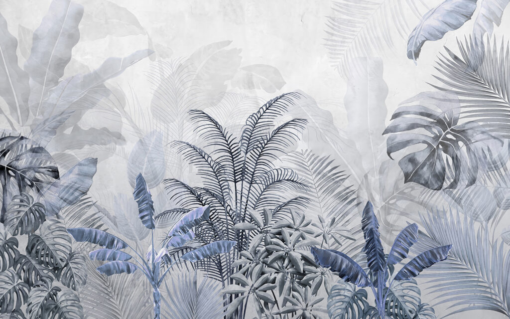 Um grupo de plantas com folhas Um grupo de plantas com folhas