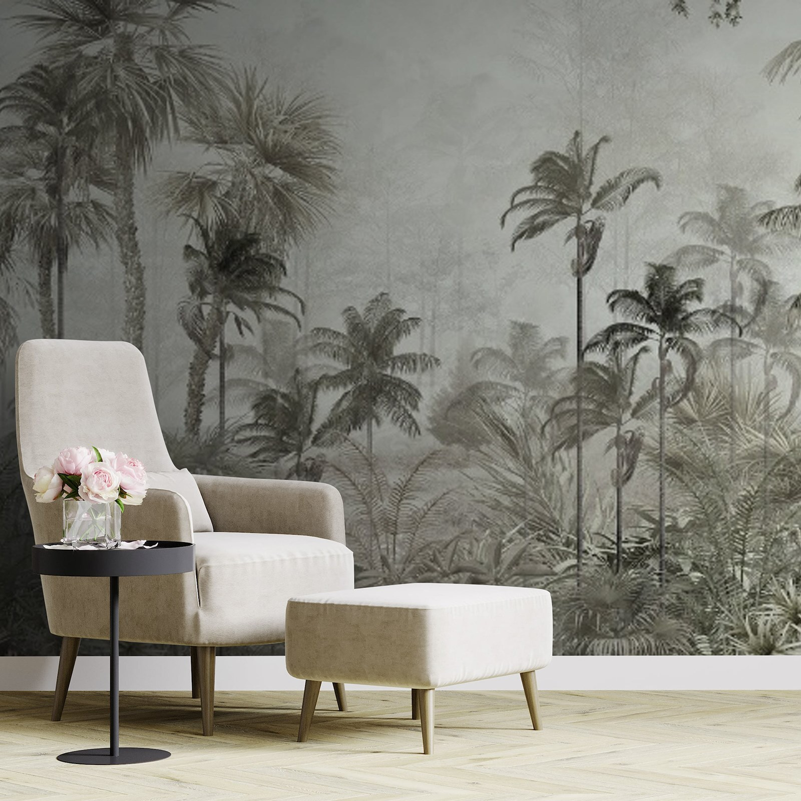 u71259pih1m - Grupo de palmeiras numa floresta com nevoeiro - tegory