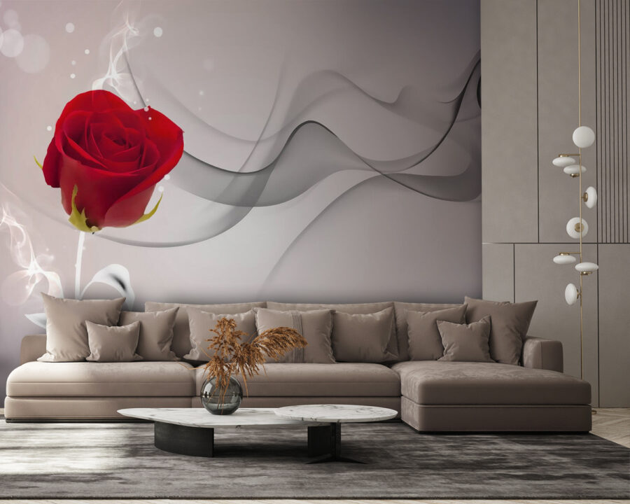 Rosa vermelha com fumo