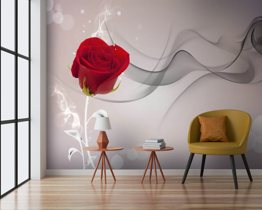 Rosa vermelha com fumo