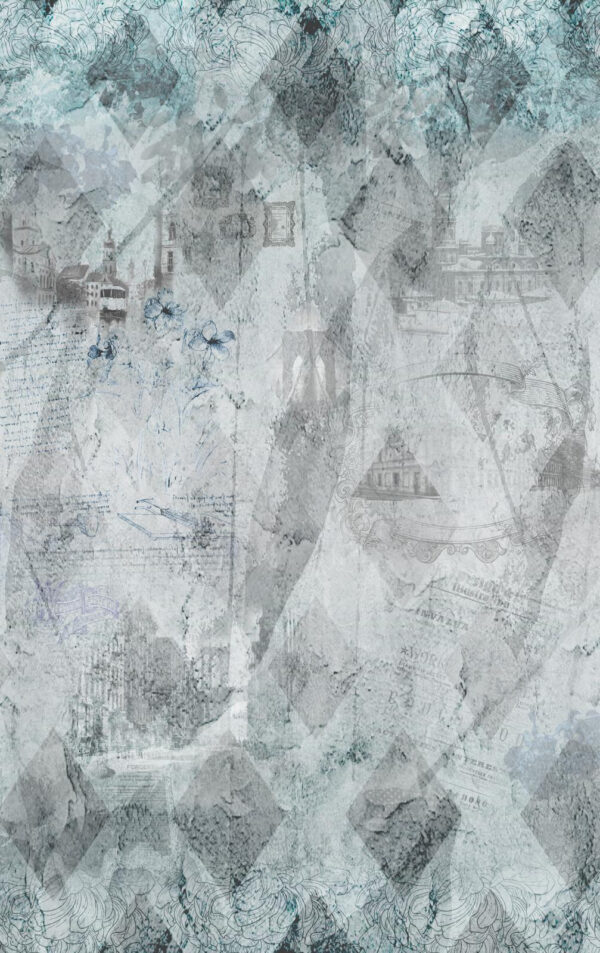 Papel de parede cinzento e branco com desenhos Papel de parede cinzento e branco com desenhos