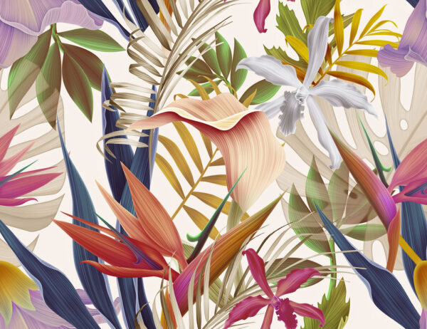 Folhagem tropical vibrante em harmonia. Folhagem tropical vibrante em harmonia.