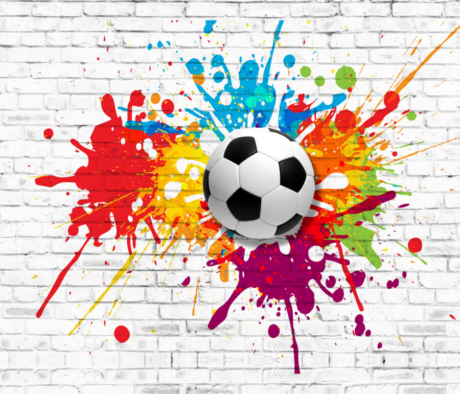 Papel de parede Bola de futebol numa parede de tijolo - Image 12