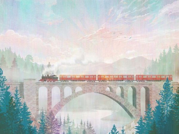 Comboio numa ponte Comboio numa ponte