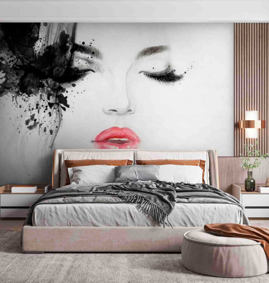 Mulher com pintura a preto e branco Mulher com pintura a preto e branco