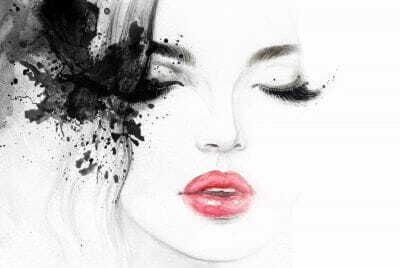 Mulher com pintura a preto e branco Mulher com pintura a preto e branco