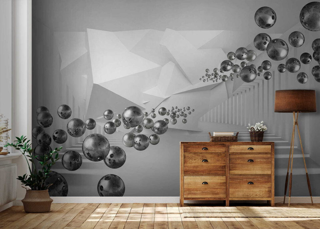 White room with white walls and white columns