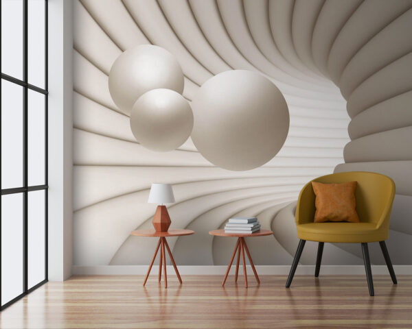 Objeto circular branco com bolas Objeto circular branco com bolas