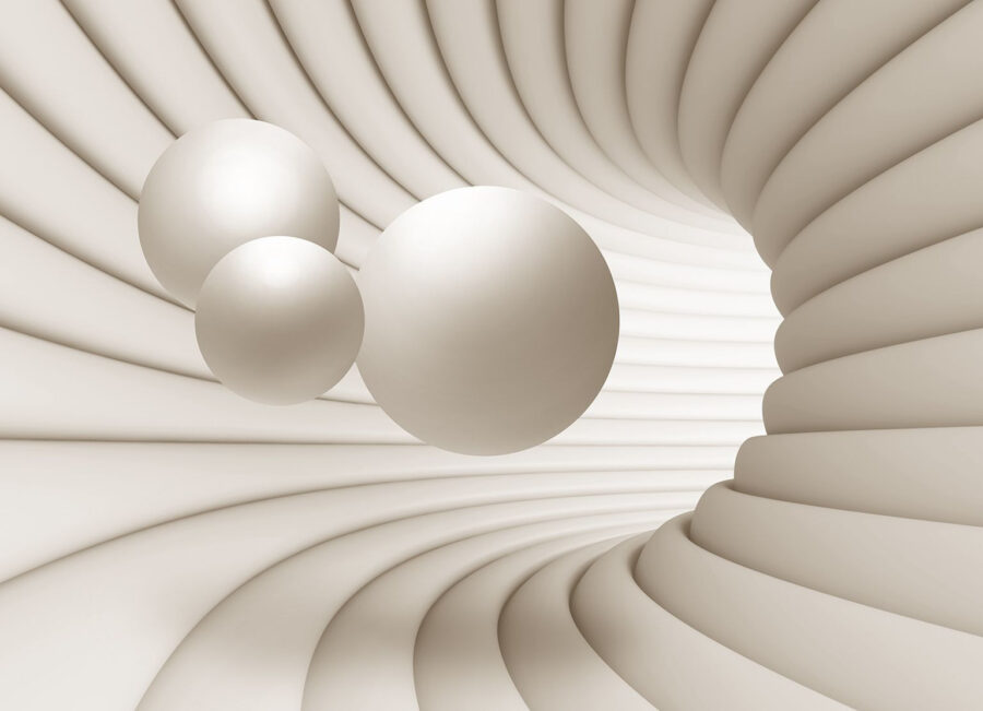 Objeto circular branco com bolas