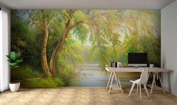River with trees and grass River with trees and grass