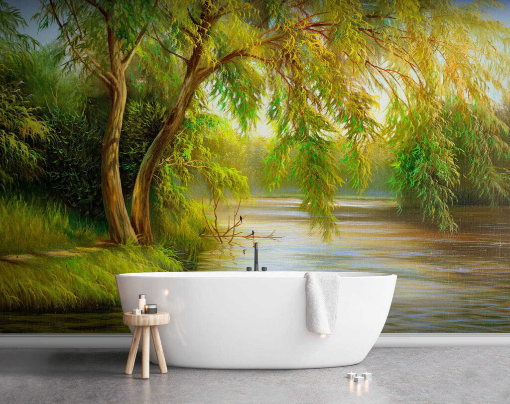 River with trees and grass River with trees and grass