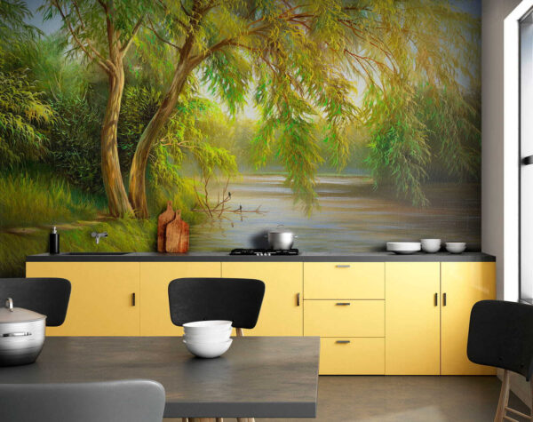 River with trees and grass River with trees and grass