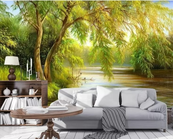 River with trees and grass River with trees and grass