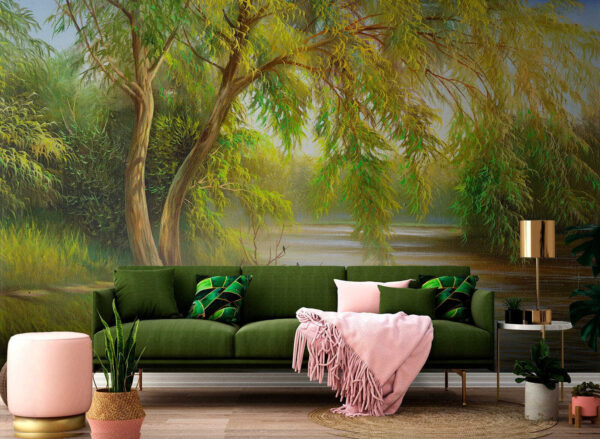 River with trees and grass River with trees and grass