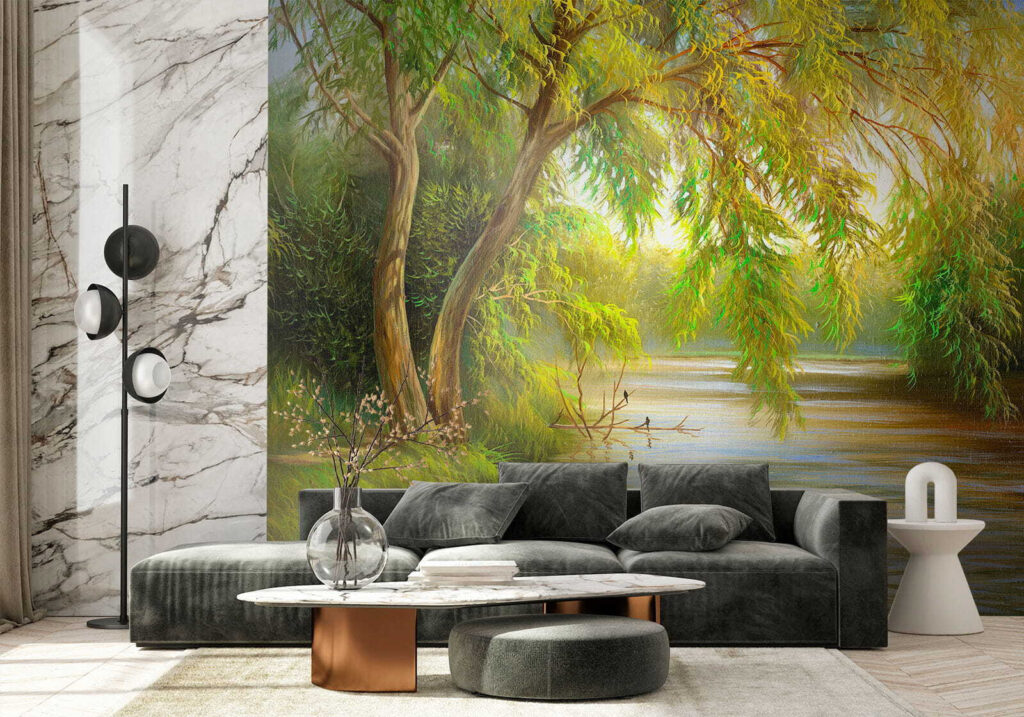 River with trees and grass River with trees and grass