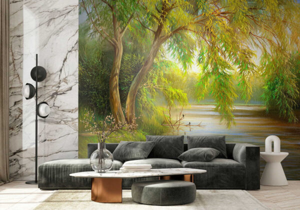 River with trees and grass River with trees and grass