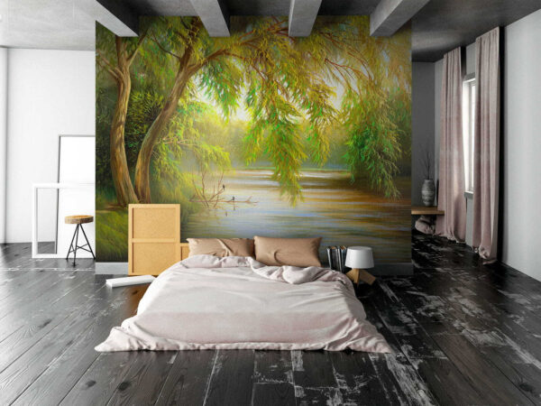 River with trees and grass River with trees and grass