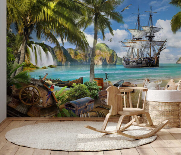 Navio pirata numa praia Navio pirata numa praia