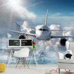 Papel de parede Um avião a voar no céu