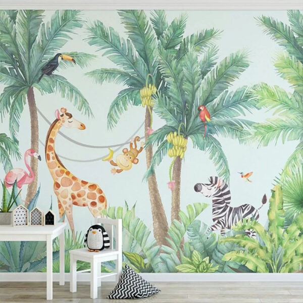 Girafa e zebra numa selva Girafa e zebra numa selva