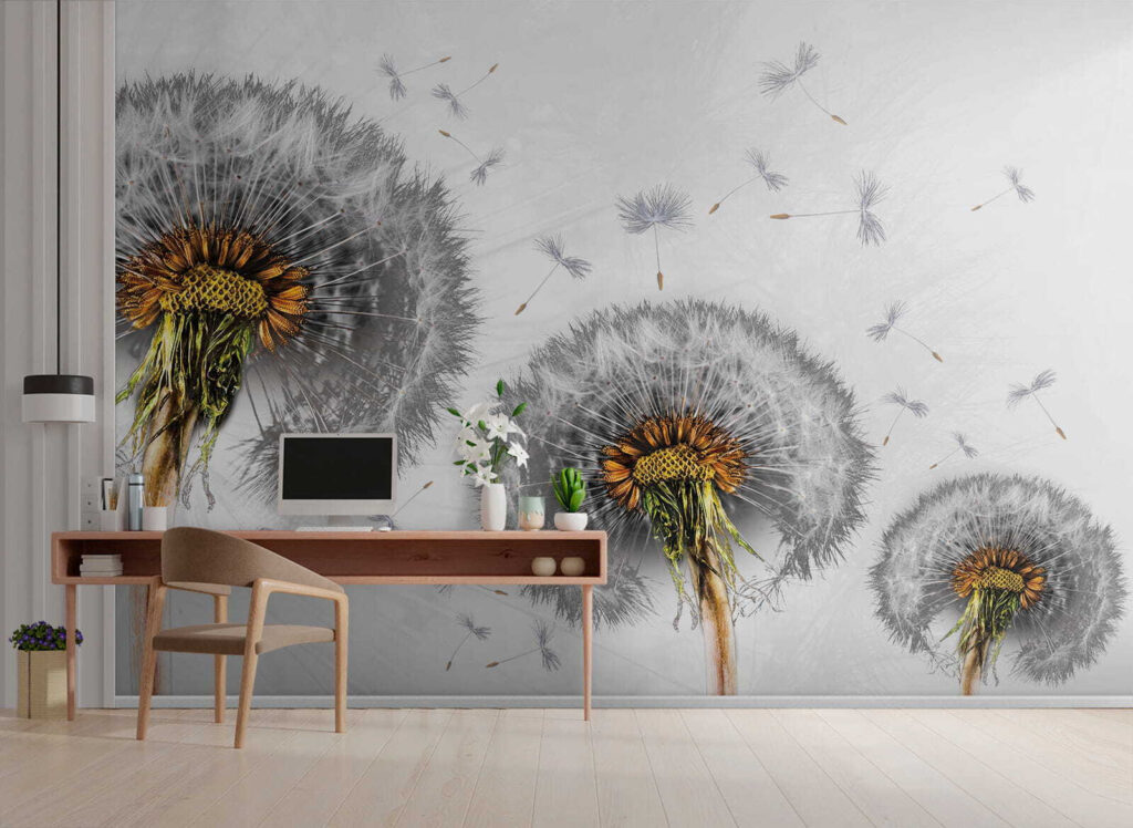 Dandelions dispersing into the breeze Dandelions dispersing into the breeze