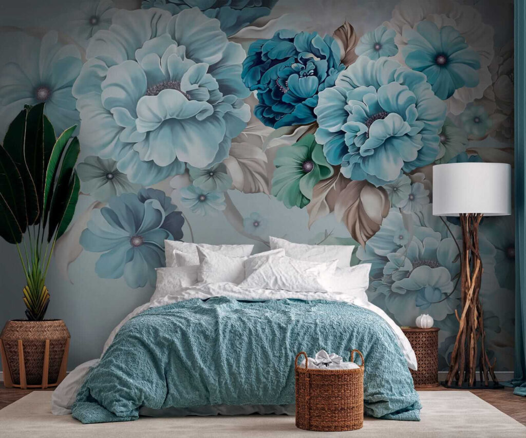 Soft blue floral arrangement in bloom Soft blue floral arrangement in bloom