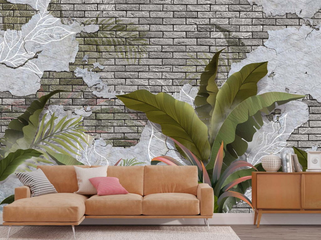 Parede de tijolo com folhas e uma parede de tijolo u59823pig2 1024x768 - Parede de tijolo com folhas e uma parede de tijolo - tegory