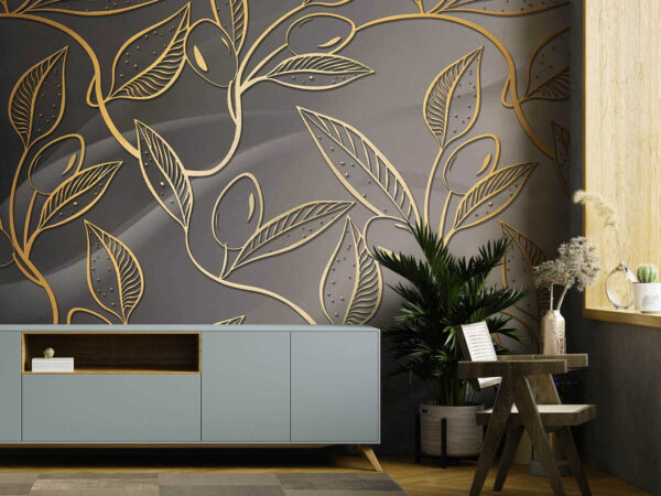 Desenho floral elegante sobre fundo escuro Desenho floral elegante sobre fundo escuro