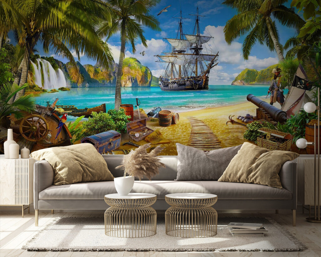 Pirate ship on a beach Pirate ship on a beach