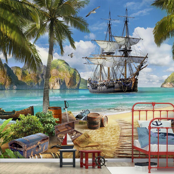 Navio pirata numa praia Navio pirata numa praia