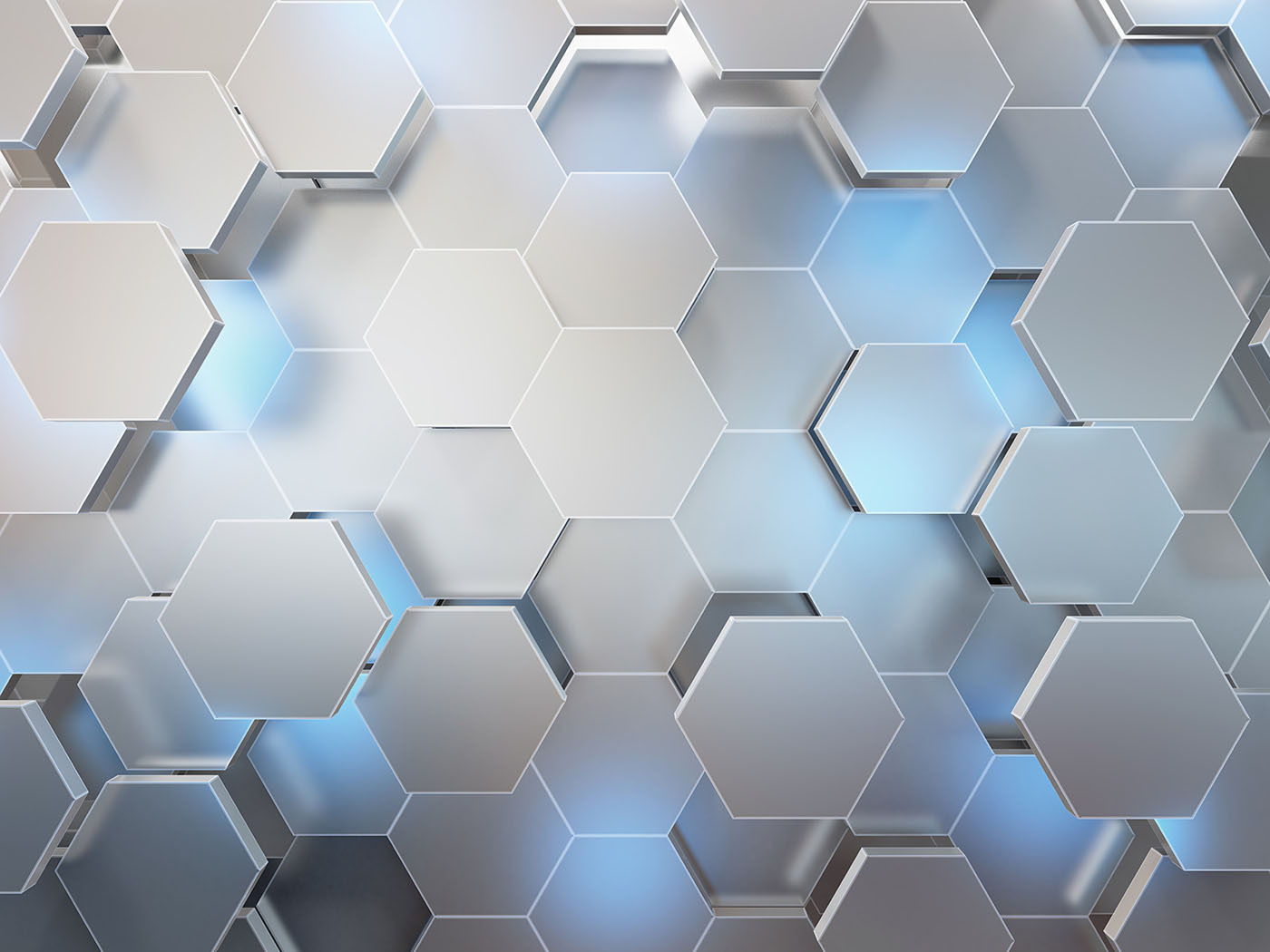 Hexágonos brancos com luzes azuis u59733p - Hexágonos brancos com luzes azuis
