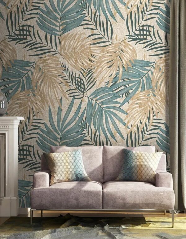 Elegante composição de folhas tropicais apresentada. Elegante composição de folhas tropicais apresentada.