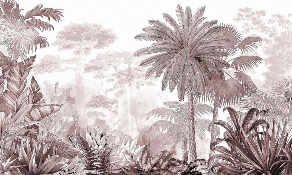 Um grupo de árvores e plantas Um grupo de árvores e plantas